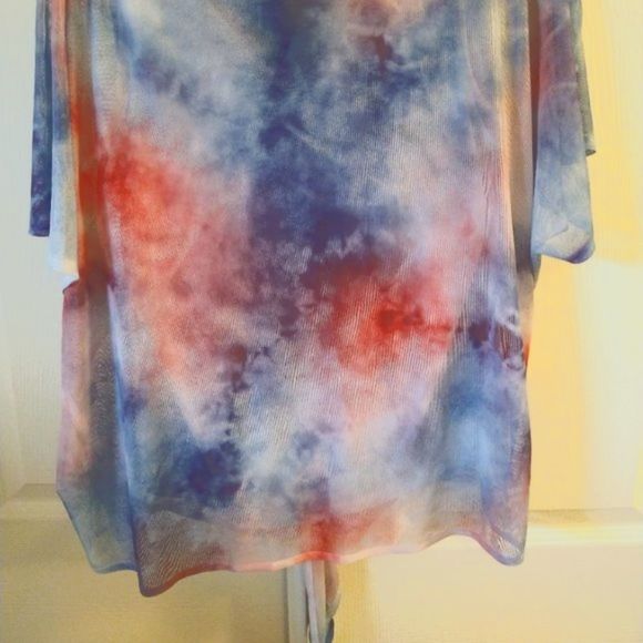 one world live and let live Red White Blue Tie Dye Shirt Top - Picture 6 of 10